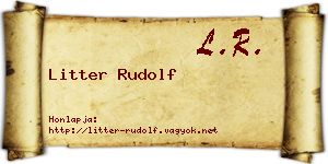 Litter Rudolf névjegykártya